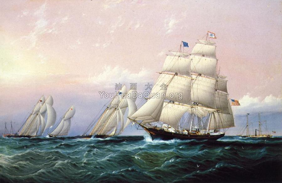 Racing off Sandy Hook - 詹姆斯·E·巴特斯沃思